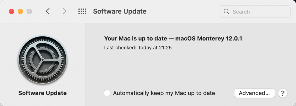 macOS Monterey 检测不到12.1版本更新的解决方法